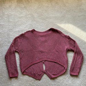 Express Pinkish Red Cropped Sweater - Size Small